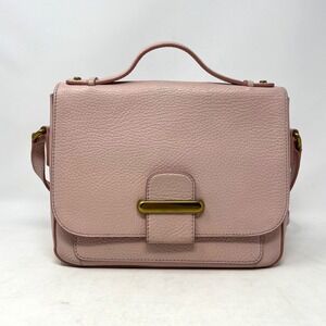 Fossil Tatum Satchel Crossbody Bag Pink Leather Top Handle Shoulder Bag Preppy
